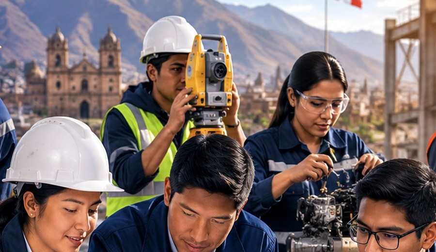 Profesionales técnicos ofreciendo servicios